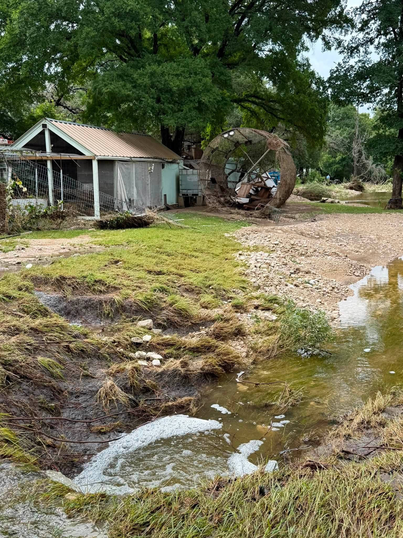 Flood damage at Buck Wild Rescue